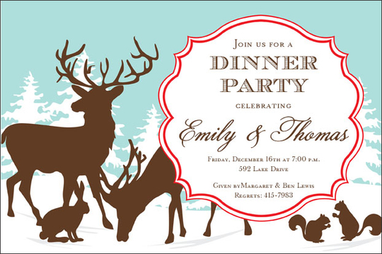 Woodland Holiday Invitations